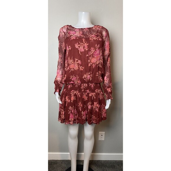 F. Sundance Dress M Floral Multicolor Long Sleeve Round Neck. NWT - Picture 5 of 8